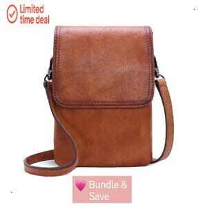 Genuine Leather Crossbody Bag RFID Anti-Theft Small Purse Phone Wallet